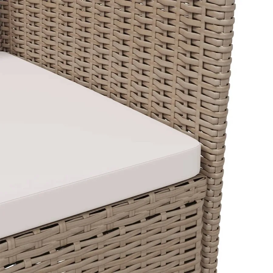 Chaises de jardin avec coussins lot de 2 Résine tressée Beige - 6