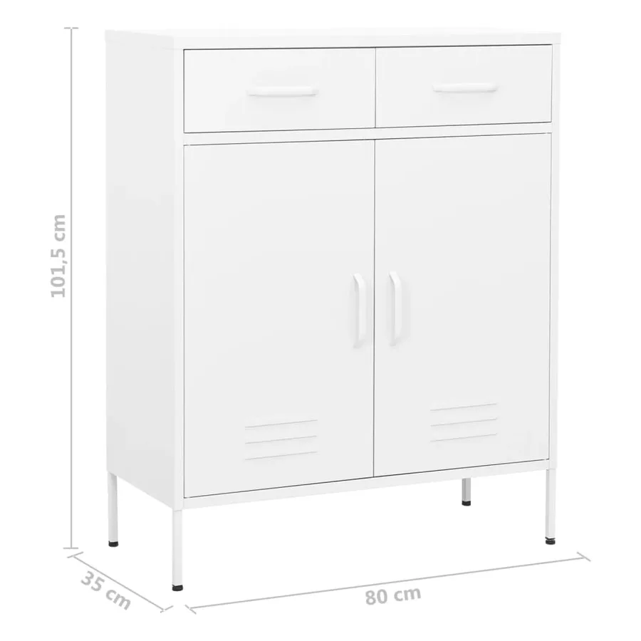 Armoire de rangement Blanc 80x35x101,5 cm Acier - 10