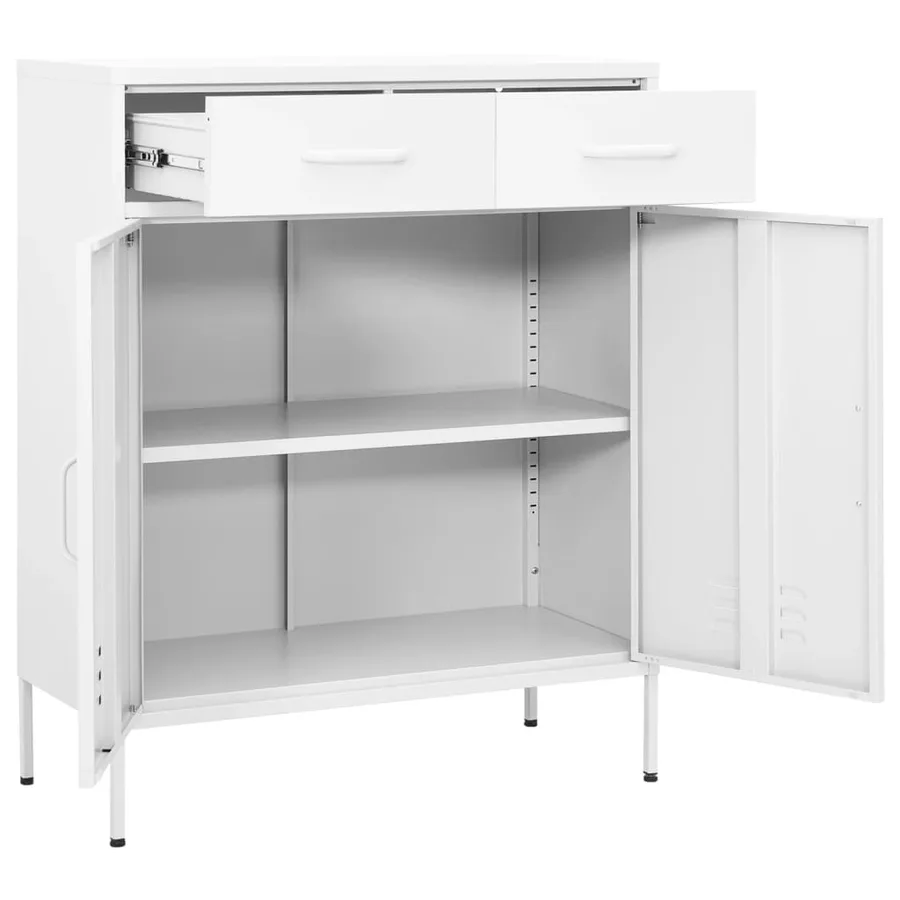 Armoire de rangement Blanc 80x35x101,5 cm Acier - 5