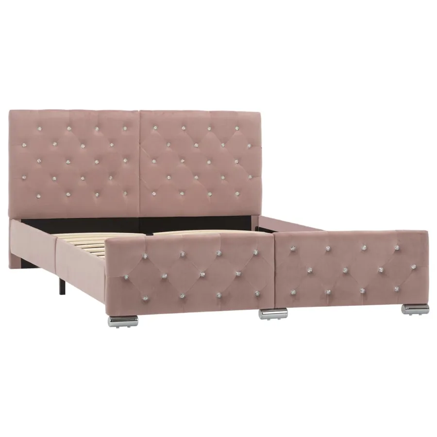 Cadre de lit sans matelas Rose Velours 140x200 cm - 2