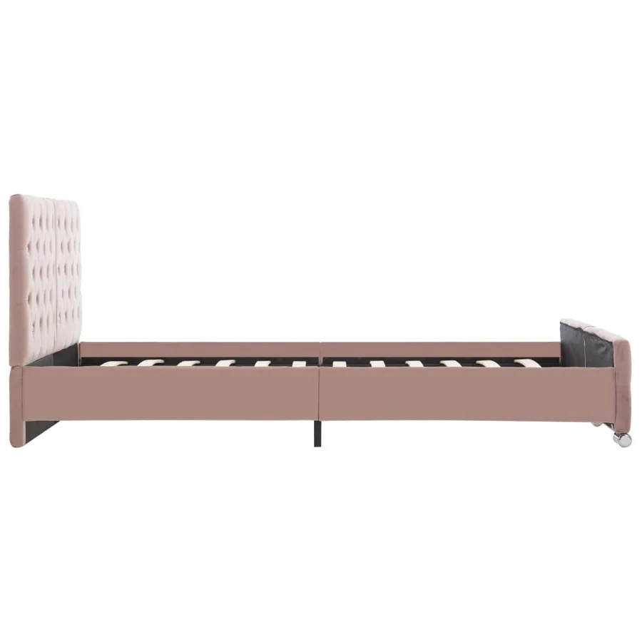 Cadre de lit sans matelas Rose Velours 140x200 cm - 5