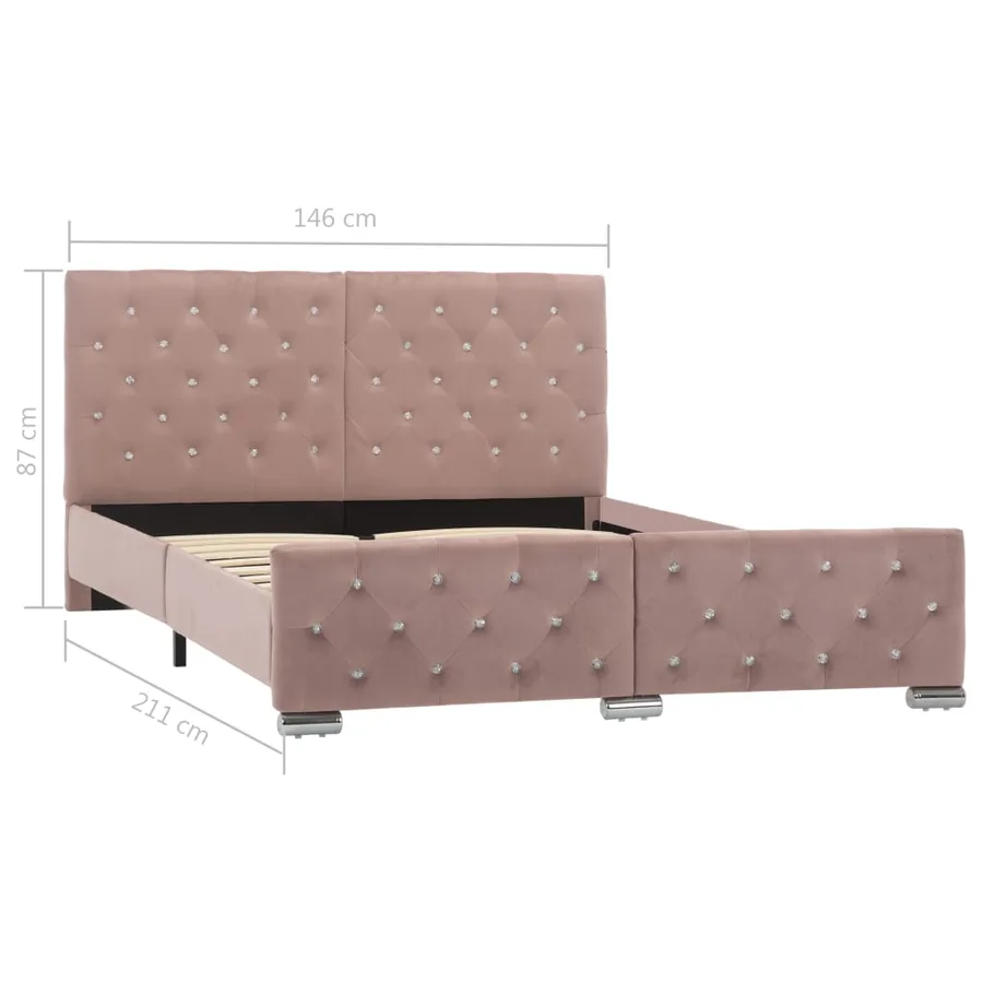 Cadre de lit sans matelas Rose Velours 140x200 cm - 8