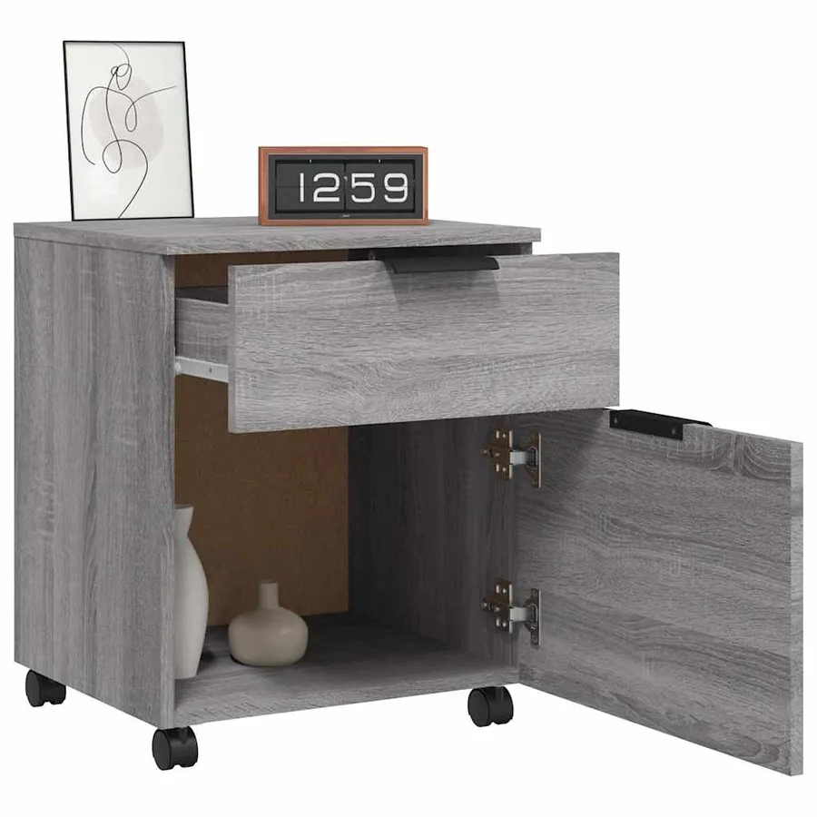 Classeur mobile avec roues Sonoma gris 45x38x54 cm Bois - 8