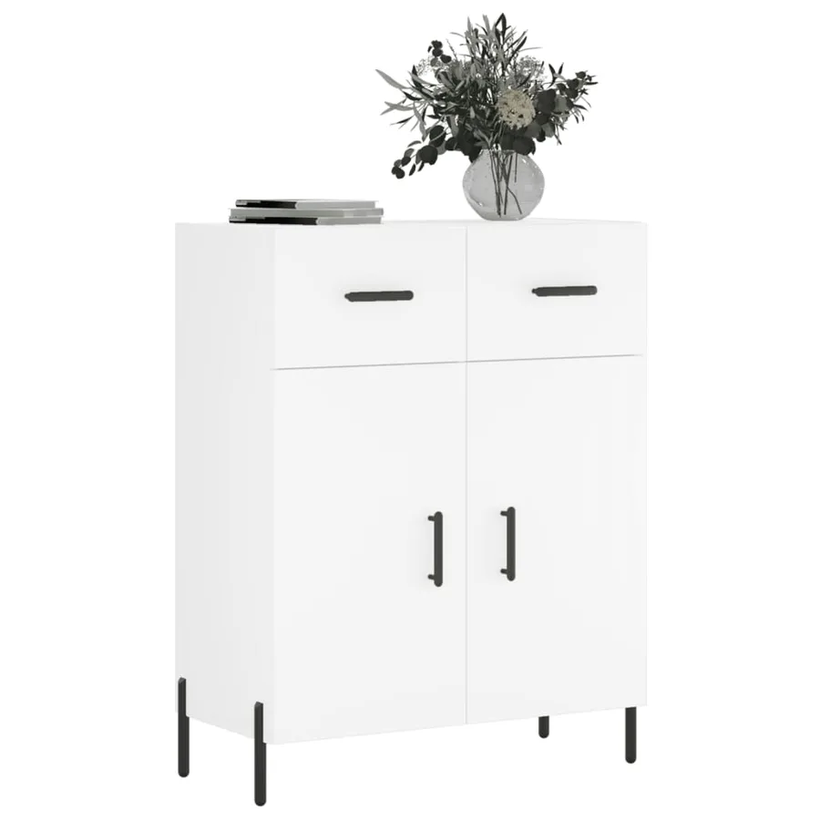 Buffet blanc 69,5x34x90 cm bois d'ingénierie - 3