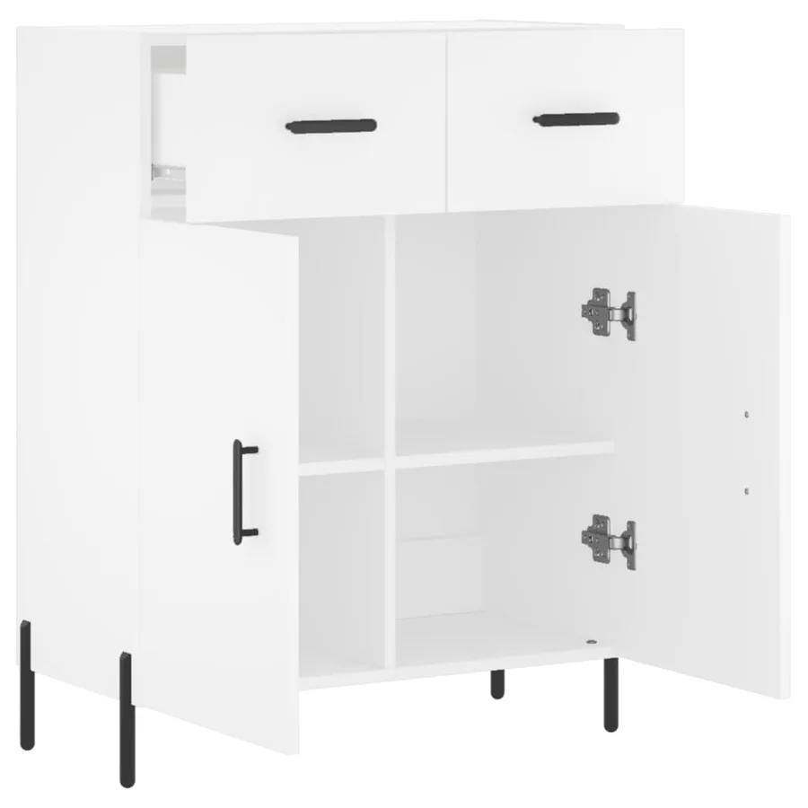 Buffet blanc 69,5x34x90 cm bois d'ingénierie - 5