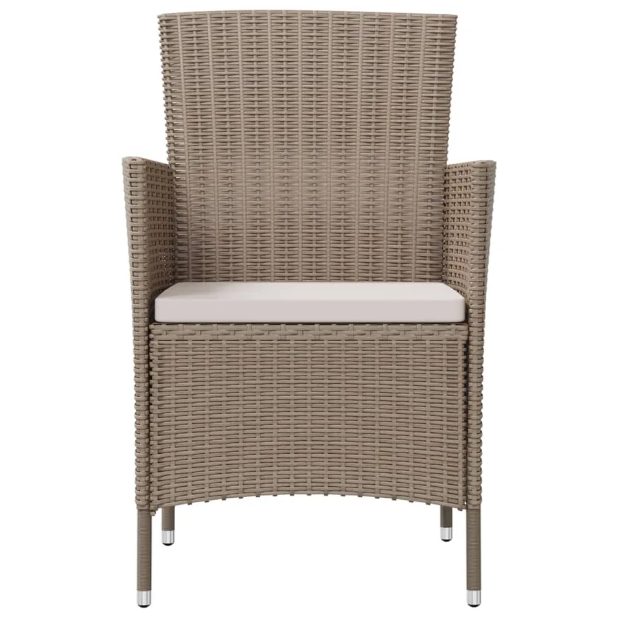 Ensemble à manger d'extérieur 3 pcs et coussins Résine tressée - 4