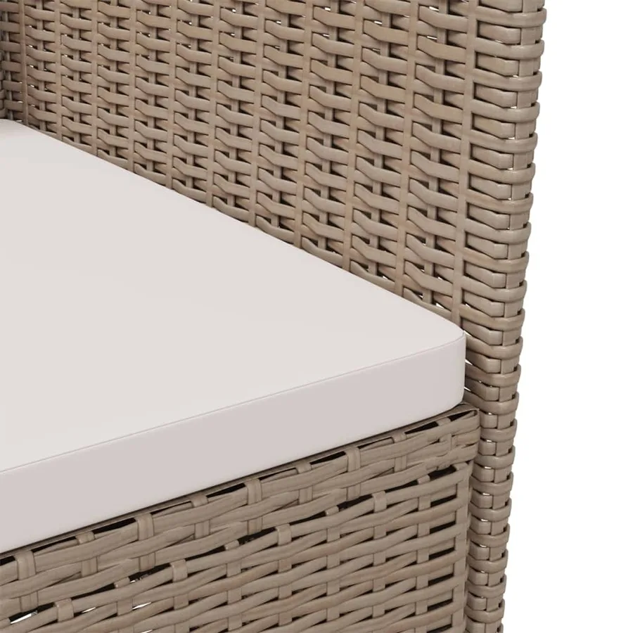 Ensemble à manger d'extérieur 3 pcs et coussins Résine tressée - 7
