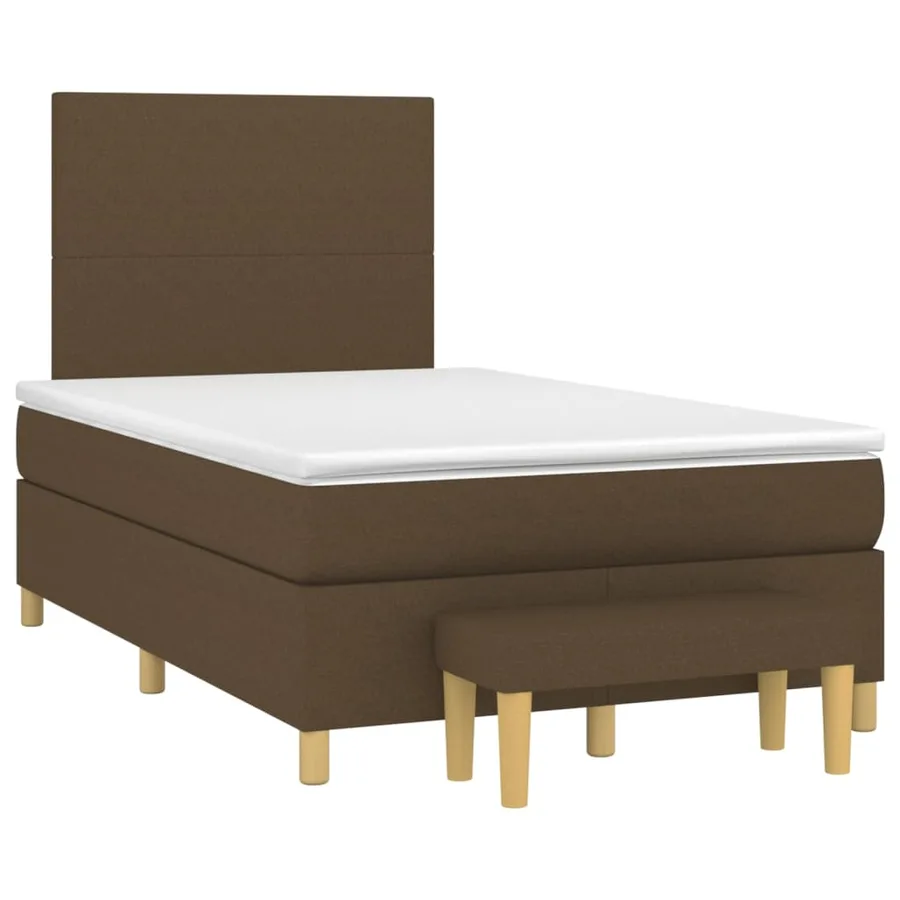 Sommier à lattes de lit avec matelas Marron foncé 120x200 cm - 3