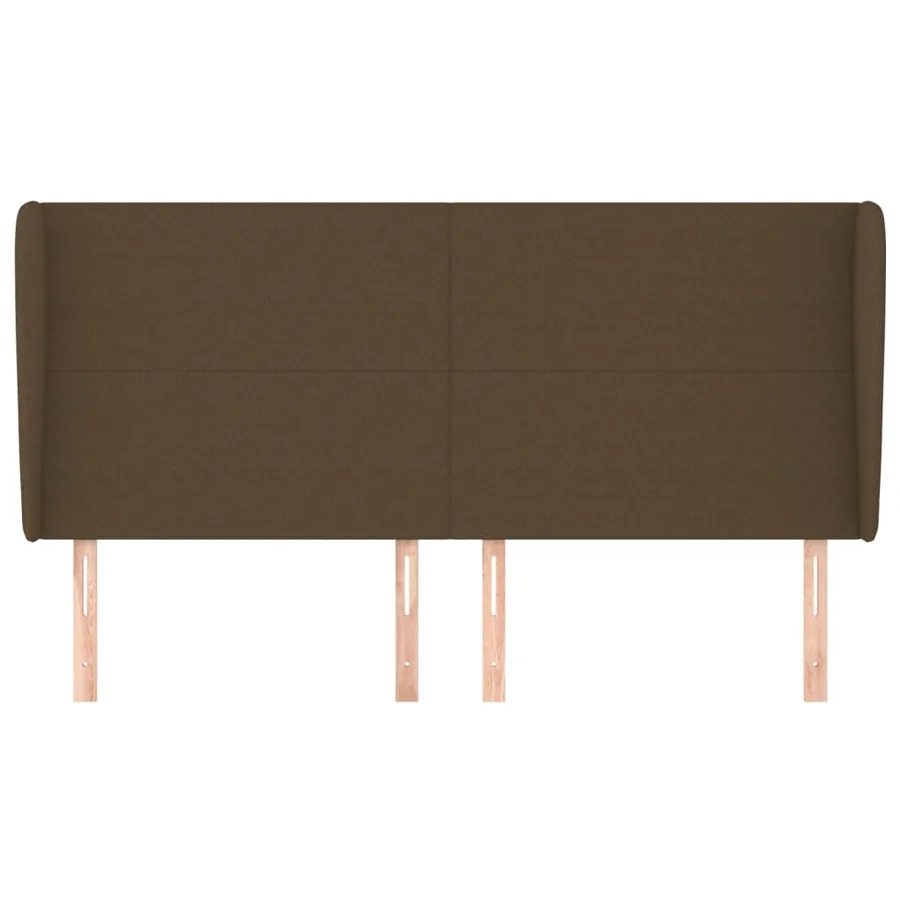 Tête de lit avec oreilles Marron foncé 203x23x118/128 cm Tissu - 3