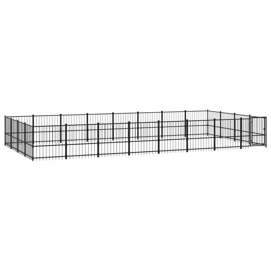 Chenil d'extérieur pour chiens Acier 30,11 m² - 2
