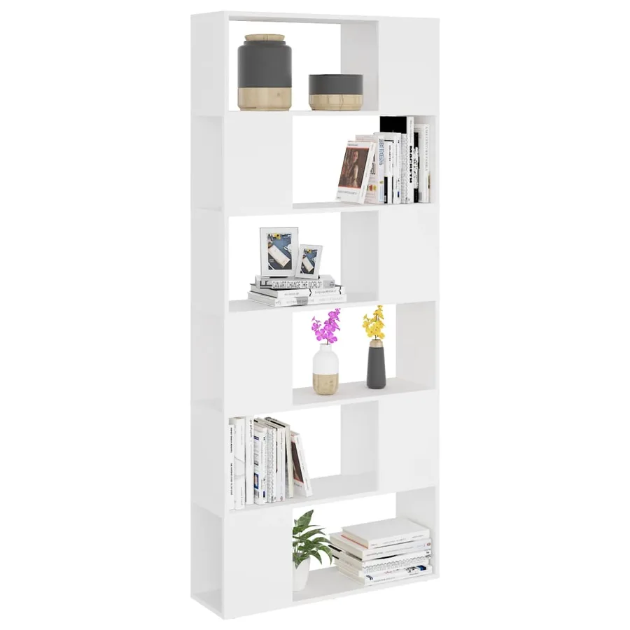 Bibliothèque/Séparateur de pièce Blanc Bois d'ingénierie - 5