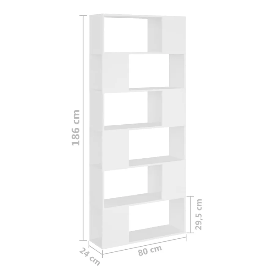Bibliothèque/Séparateur de pièce Blanc Bois d'ingénierie - 7