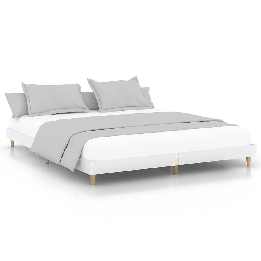 Cadre de lit sans matelas blanc 120x200 cm bois ingénierie - 2