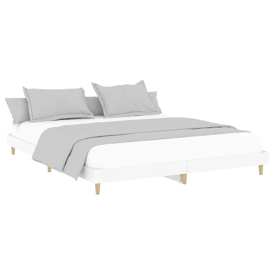 Cadre de lit sans matelas blanc 120x200 cm bois ingénierie - 3
