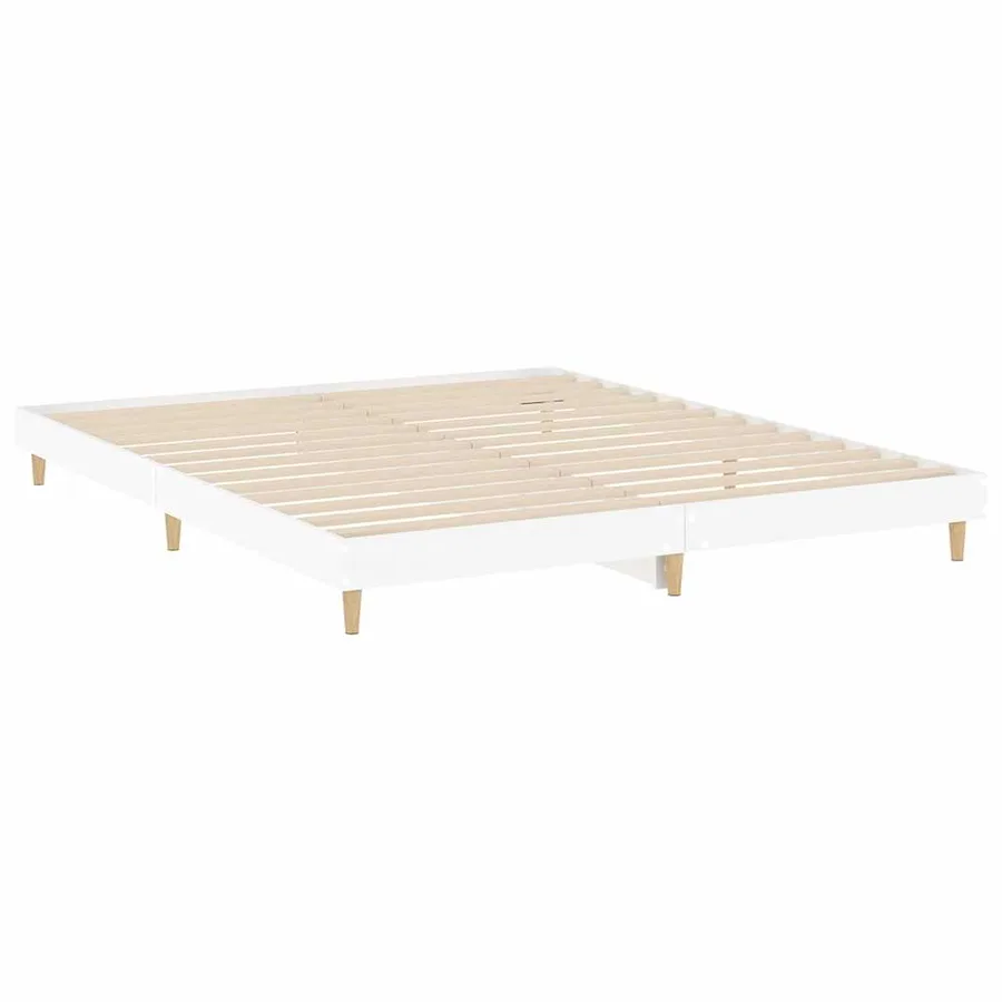 Cadre de lit sans matelas blanc 120x200 cm bois ingénierie - 5