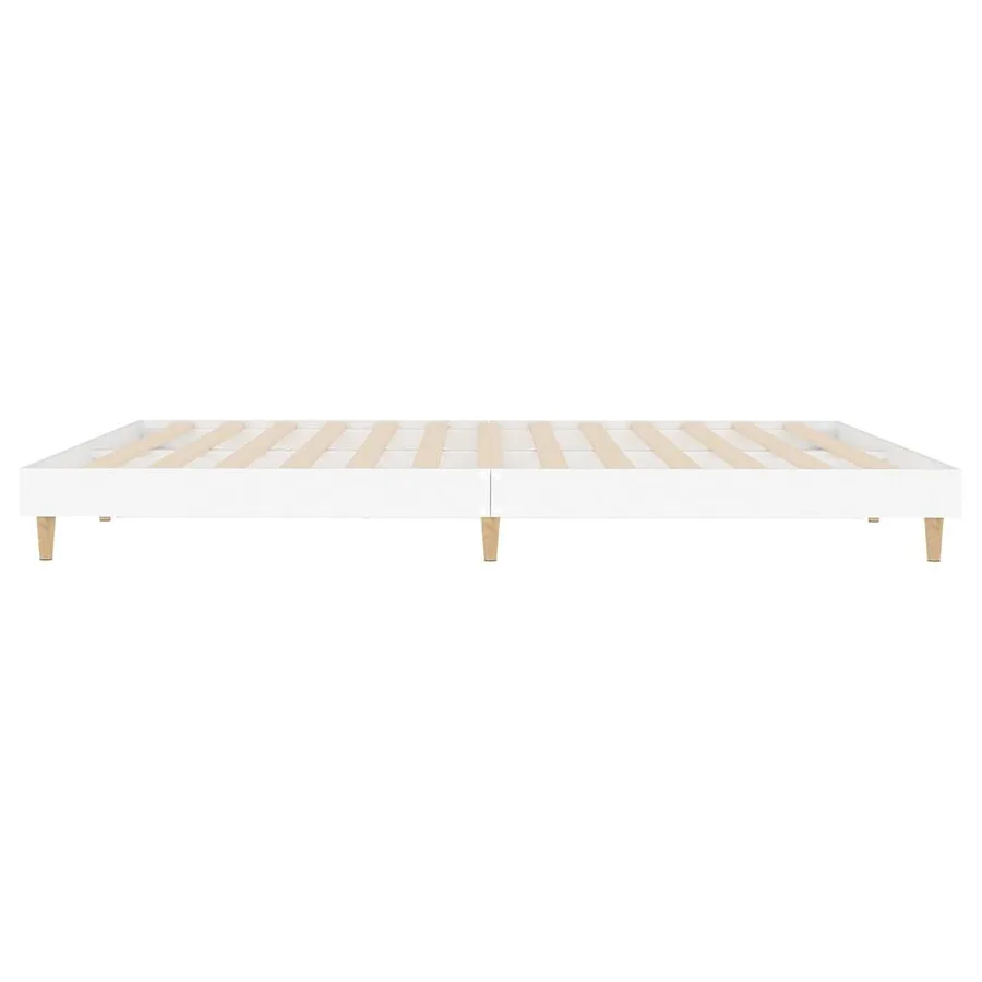 Cadre de lit sans matelas blanc 120x200 cm bois ingénierie - 7