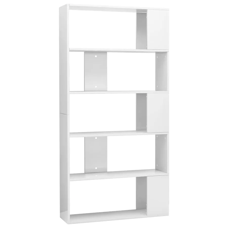 Bibliothèque/Séparateur de pièce Blanc brillant 80x24x159 cm - 2