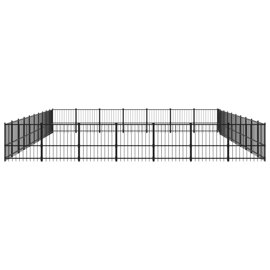 Chenil d'extérieur pour chiens Acier 65,86 m² - 4
