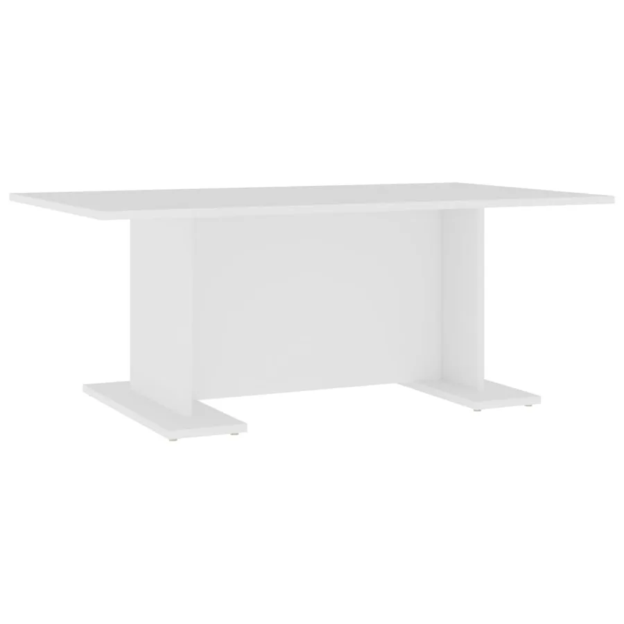 Table basse blanc 103,5x60x40 cm bois d'ingénierie - 2