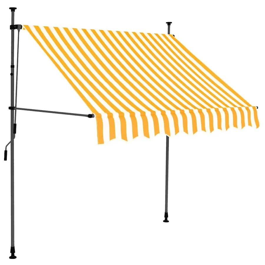 Auvent manuel rétractable avec LED 100 cm Blanc et orange - 2