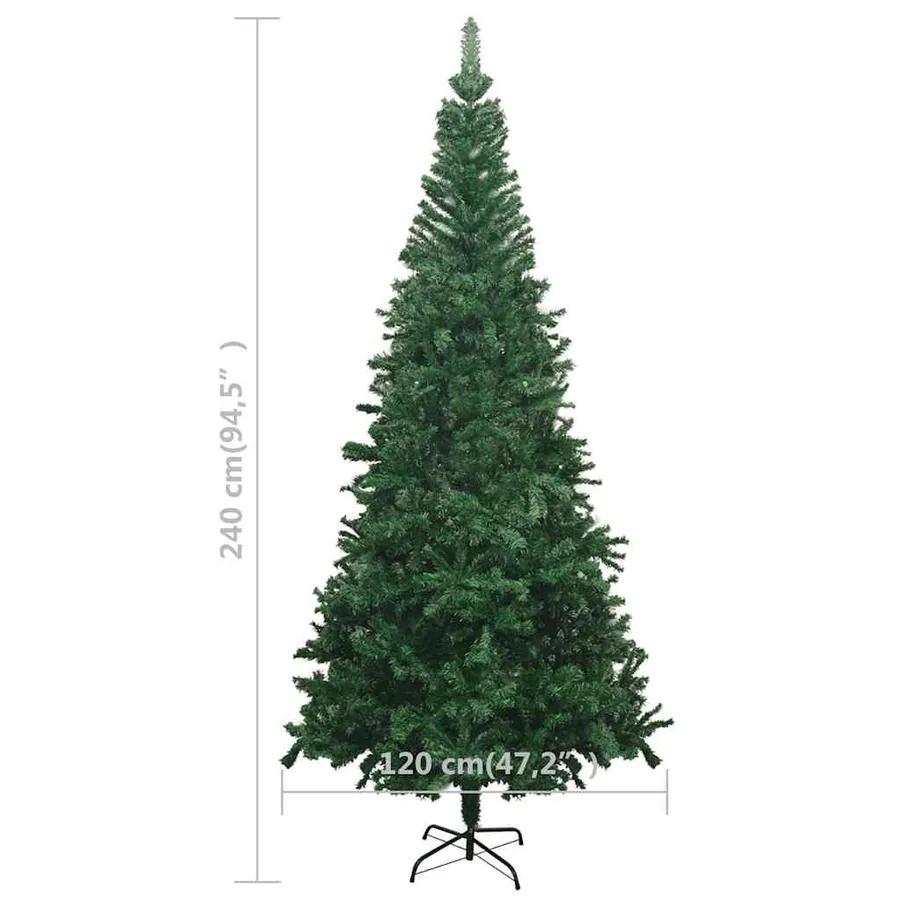 Arbre de Noël artificiel pré-éclairé et boules L 240 cm vert - 15
