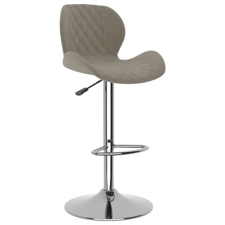 Tabourets de bar lot de 2 gris clair velours - 3