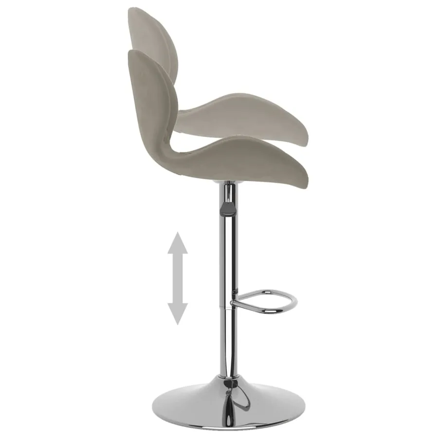 Tabourets de bar lot de 2 gris clair velours - 8