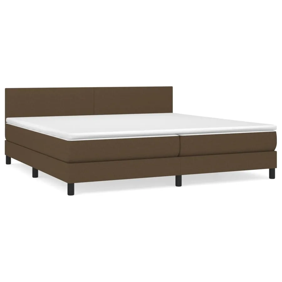 Sommier à lattes de lit avec matelas Marron foncé 200x200 cm - 2