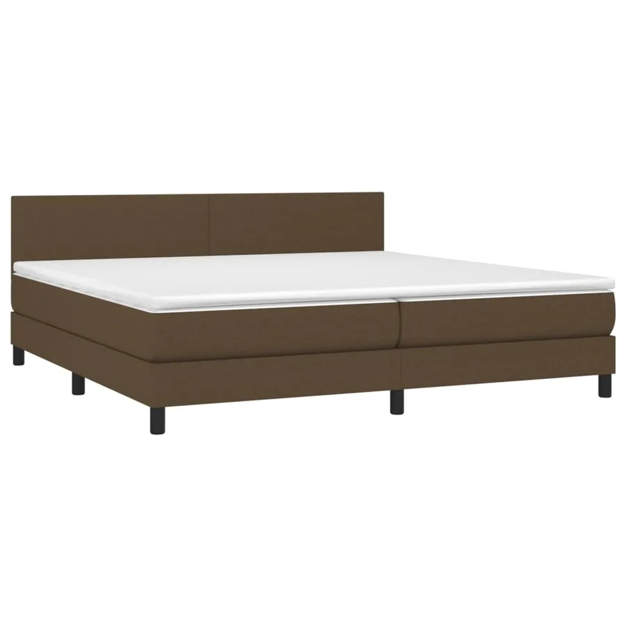 Sommier à lattes de lit avec matelas Marron foncé 200x200 cm - 3