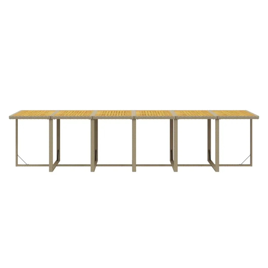 Ensemble à manger de jardin coussins 17pcs Résine tressée Beige - 8