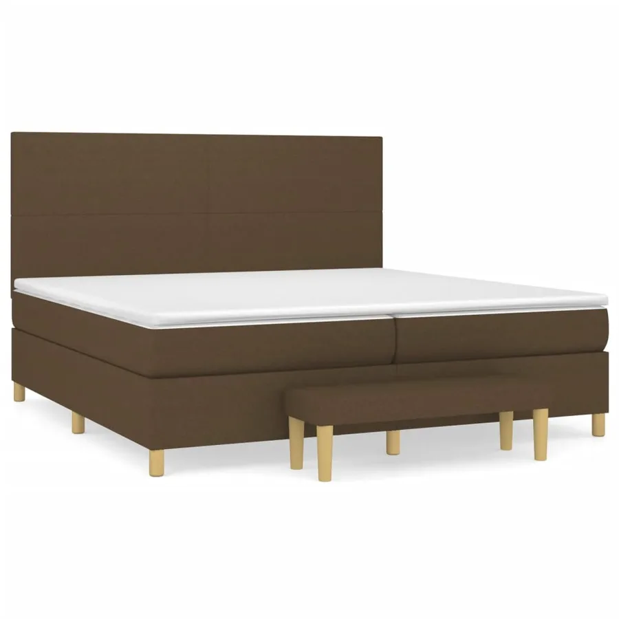 Sommier à lattes de lit avec matelas Marron foncé 200x200 cm - 2