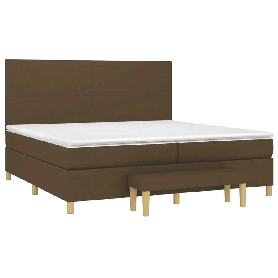 Sommier à lattes de lit avec matelas Marron foncé 200x200 cm - 3