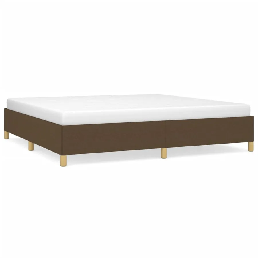 Cadre de lit sans matelas marron foncé 200x200 cm tissu - 2