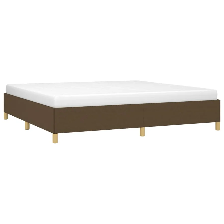 Cadre de lit sans matelas marron foncé 200x200 cm tissu - 3