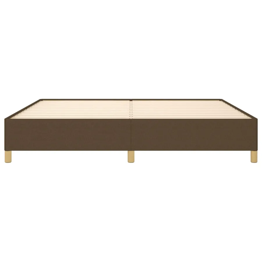 Cadre de lit sans matelas marron foncé 200x200 cm tissu - 5