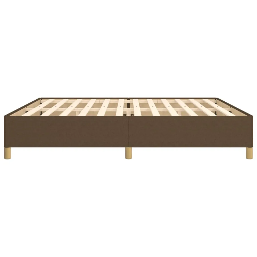 Cadre de lit sans matelas marron foncé 200x200 cm tissu - 6
