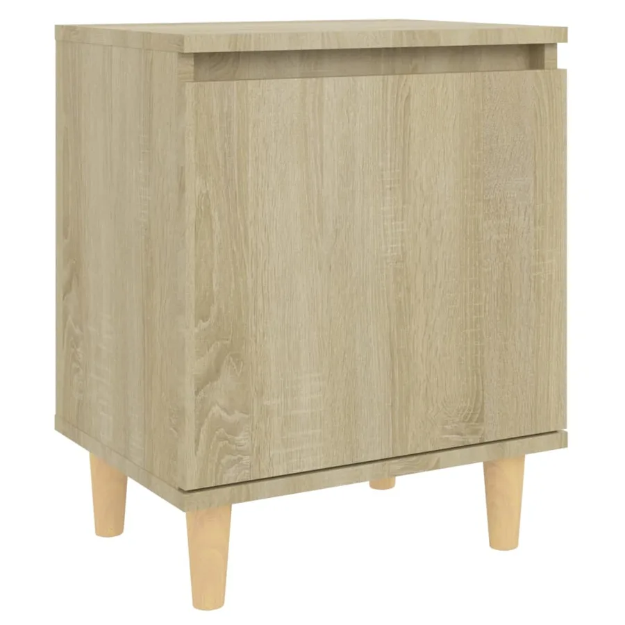 Tables de chevet pieds en bois 2 pcs Chêne sonoma 40x30x50 cm - 4