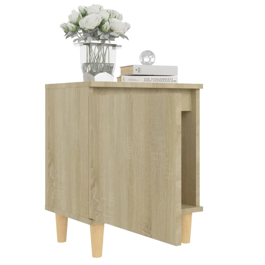Tables de chevet pieds en bois 2 pcs Chêne sonoma 40x30x50 cm - 7