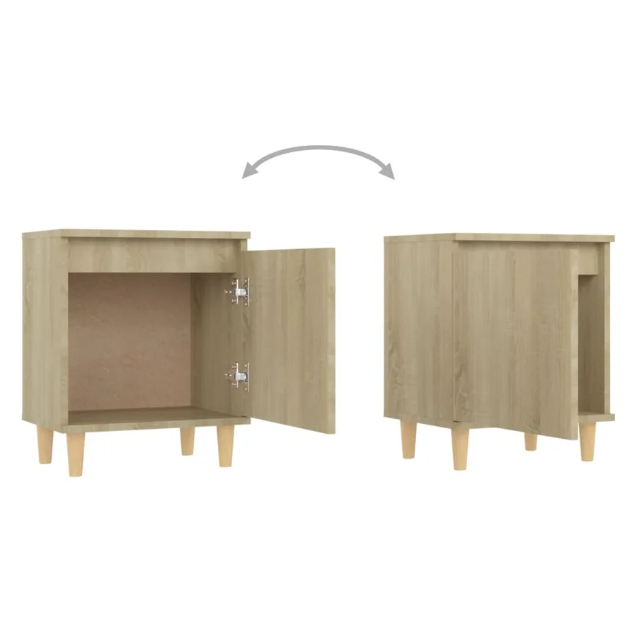 Tables de chevet pieds en bois 2 pcs Chêne sonoma 40x30x50 cm - 8