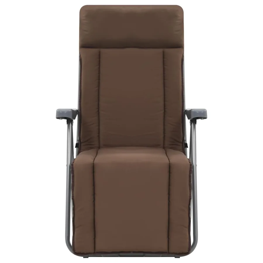 Chaises pliables de jardin avec coussins lot de 2 Marron - 3