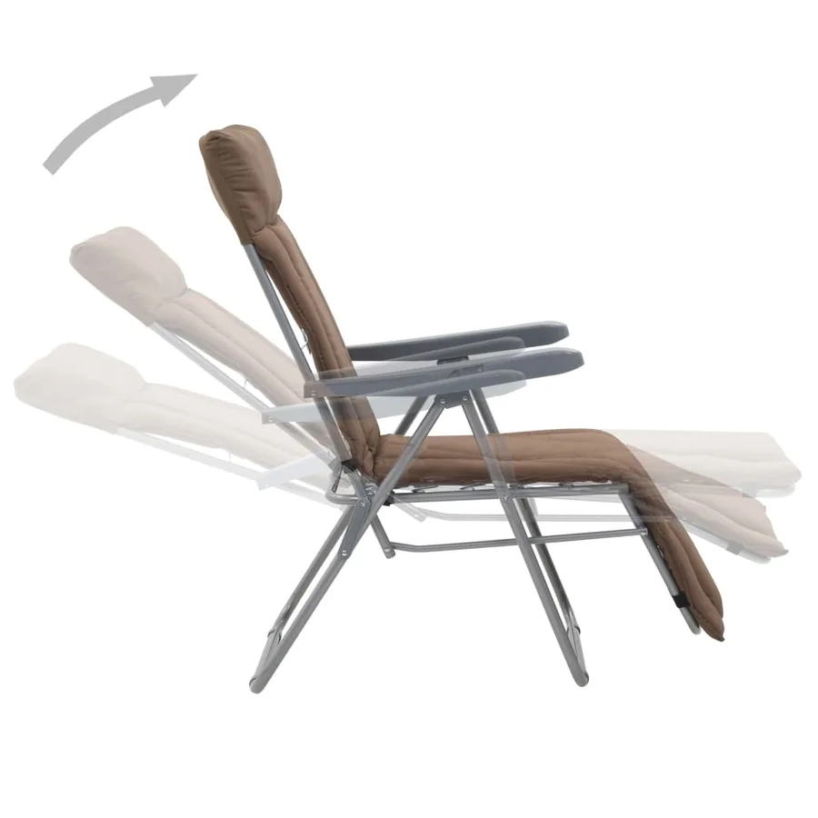 Chaises pliables de jardin avec coussins lot de 2 Marron - 4