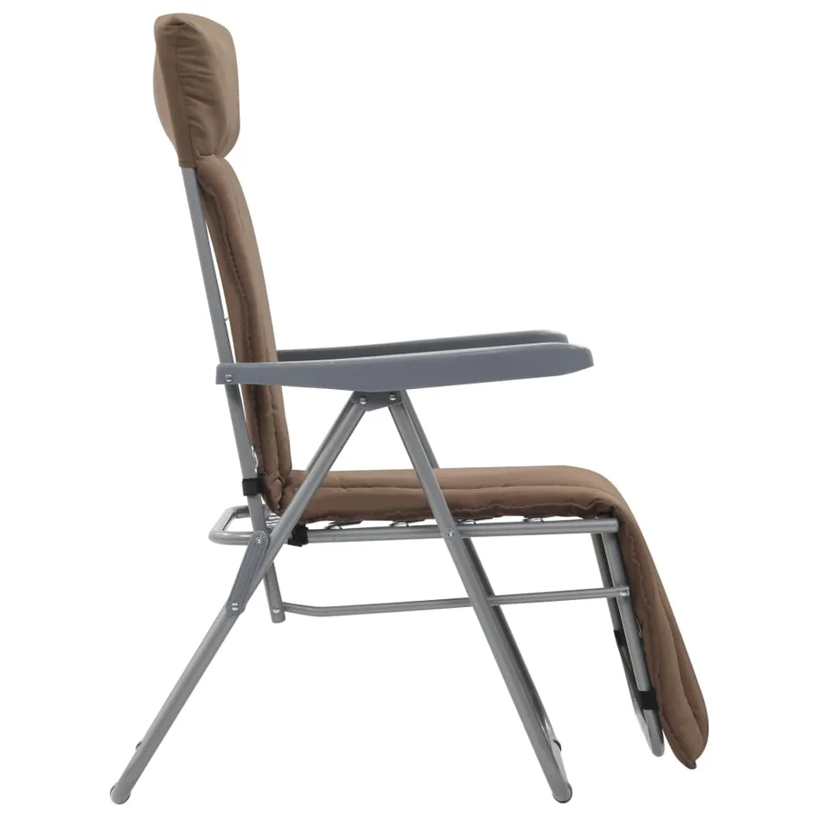 Chaises pliables de jardin avec coussins lot de 2 Marron - 7