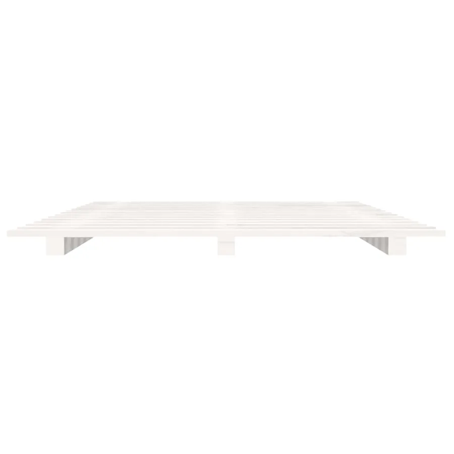 Cadre de lit sans matelas blanc 90x200 cm bois de pin massif - 5