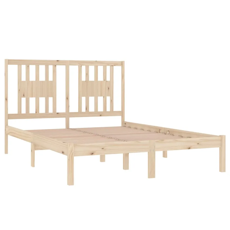 Cadre de lit sans matelas bois massif - 4