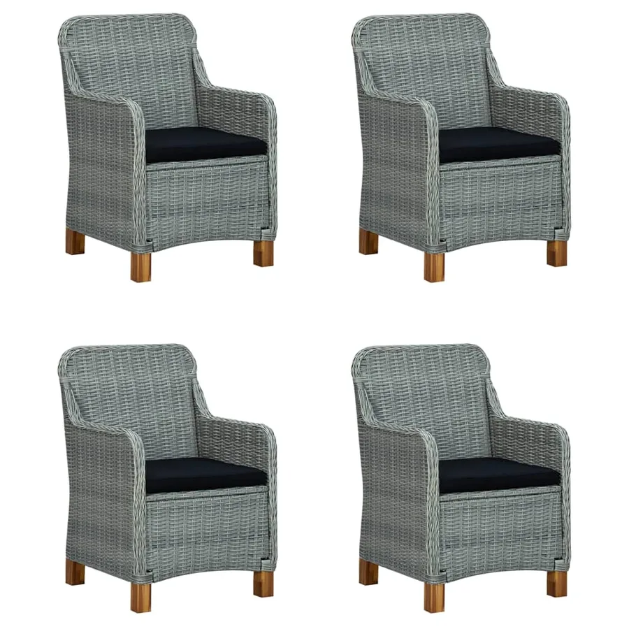 Ensemble à manger de jardin 5 pcs Gris clair - 2