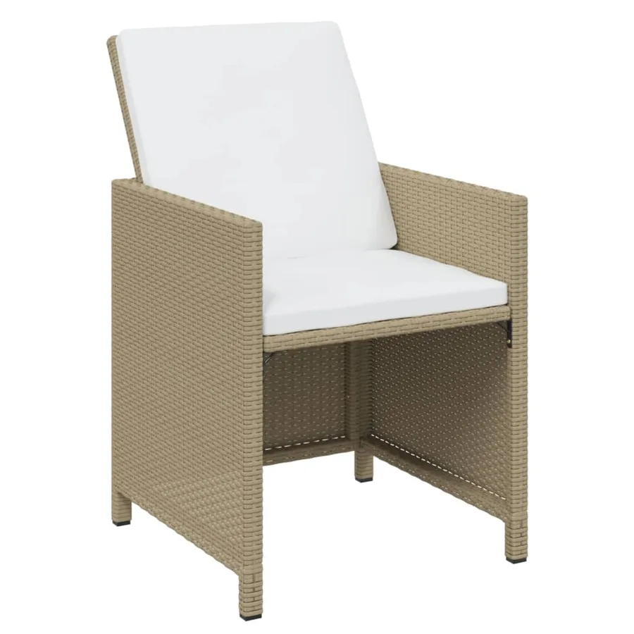 Ensemble à manger de jardin et coussins 15 pcs beige - 5