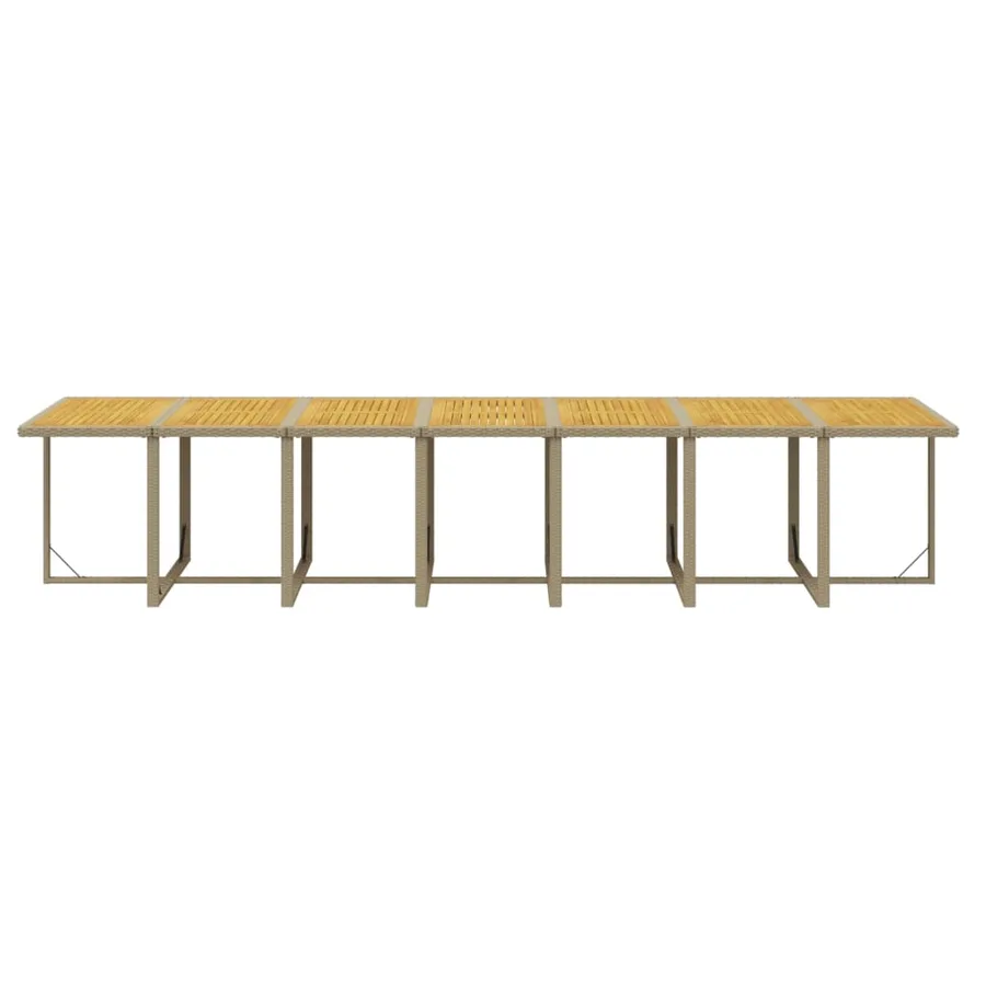 Ensemble à manger de jardin et coussins 15 pcs beige - 8