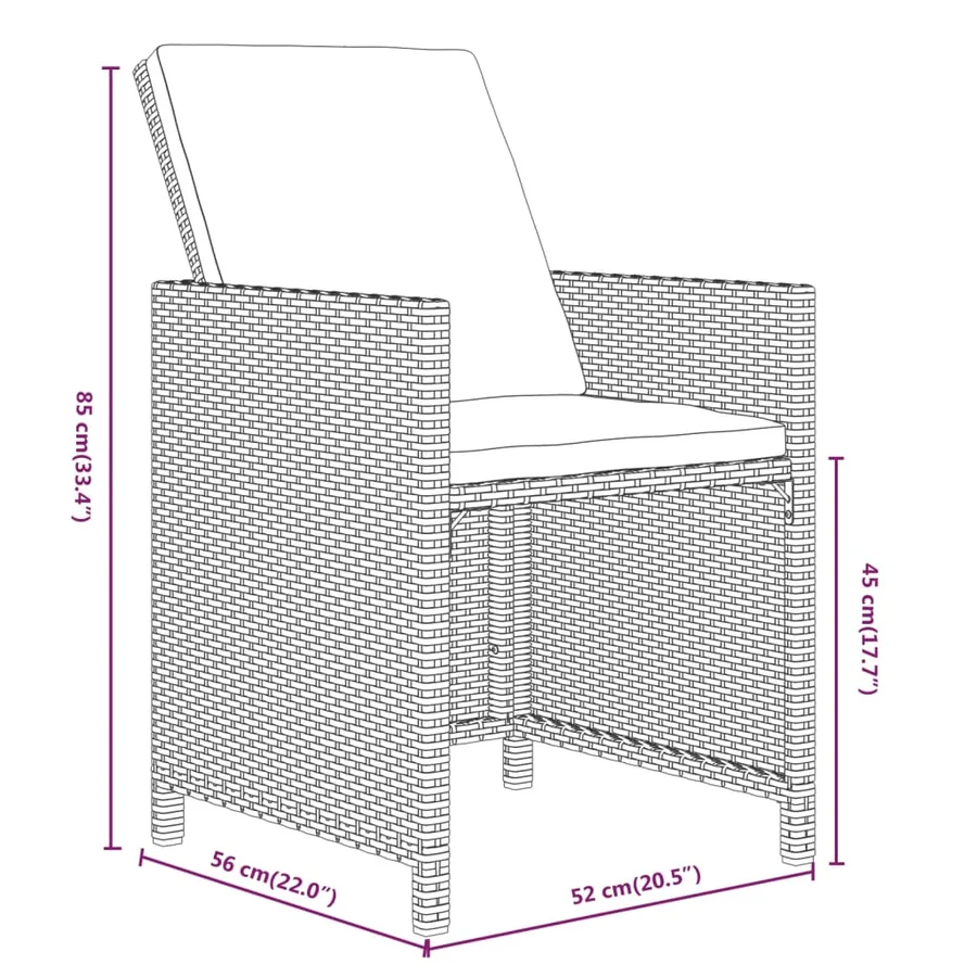 Ensemble à manger de jardin et coussins 15 pcs beige - 9