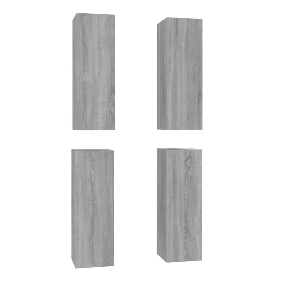 Meubles TV 4 pcs Sonoma gris 30,5x30x90 cm Bois d'ingénierie - 2