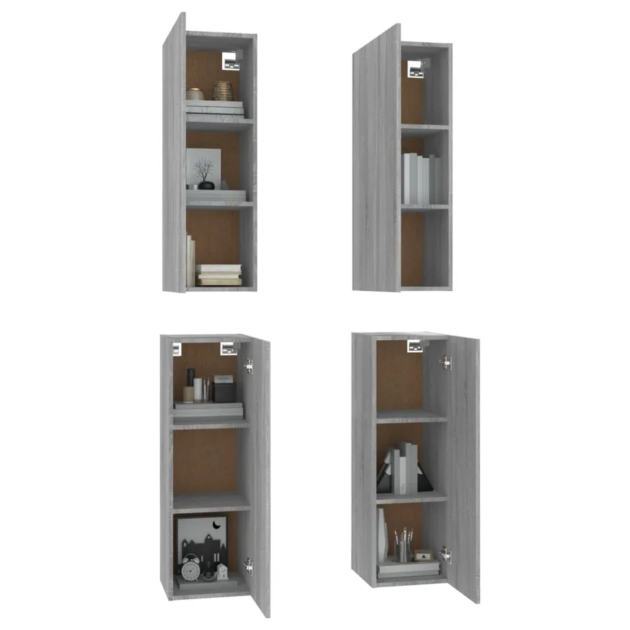 Meubles TV 4 pcs Sonoma gris 30,5x30x90 cm Bois d'ingénierie - 4